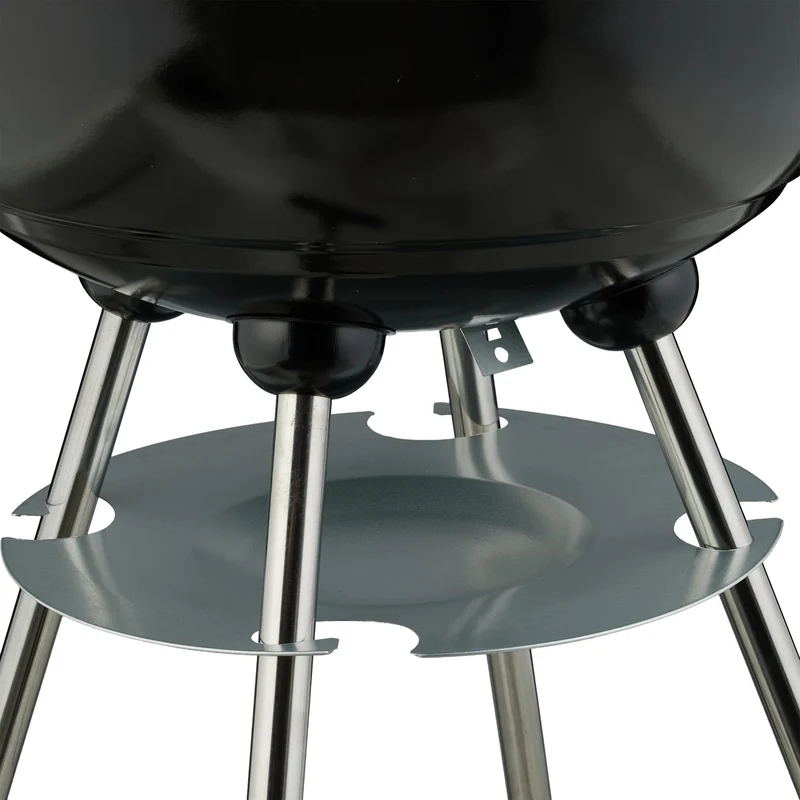 Barbecue charbon de bois espace extérieur pratique avec couvercle 115 x 60 x 45 cm en acier noir 13_0016744