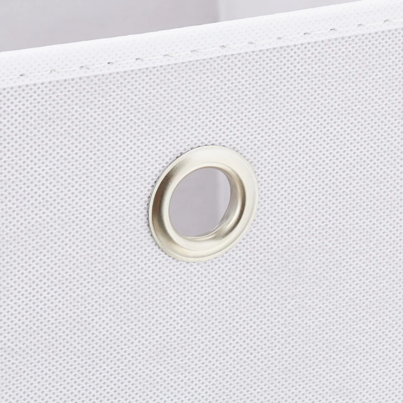 Lot de 4 boîtes de rangement carrées pratiques chambre salle de bain 30 x 30 x 30 cm en tissu blanc 13_0013904