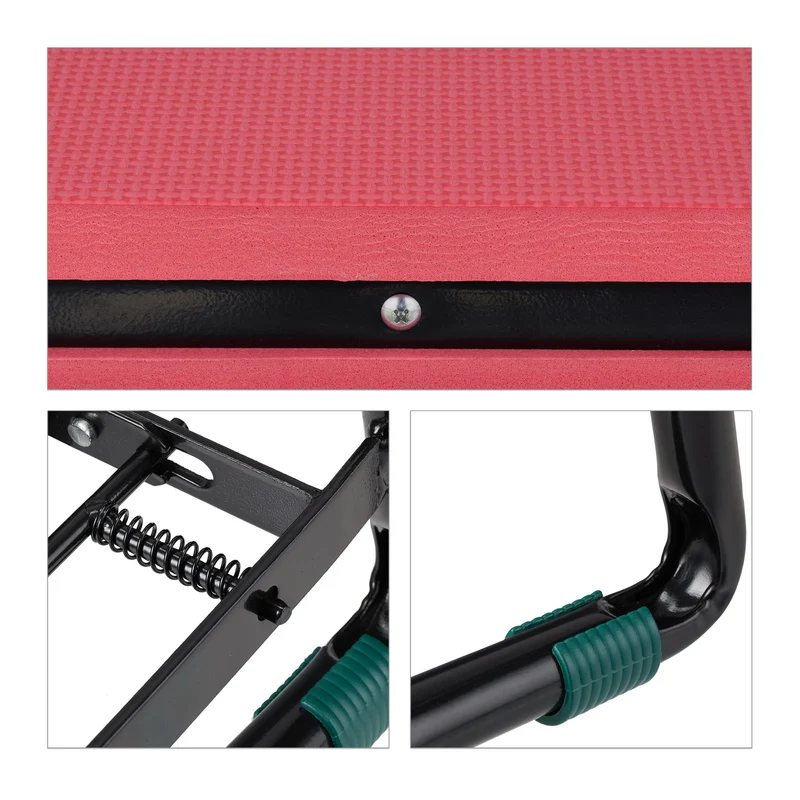 Tabouret de jardin pliable 60 x 30 x 25 cm confort ergonomique pratiques 2 en 1 en plastique rouge 13_0012573