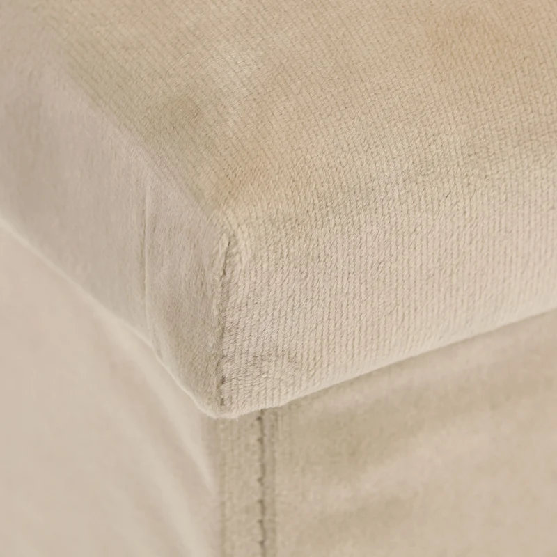 Tabouret de rangement pliable confort matelassé 38 x 38 x 38 cm en velours beige 13_0011225