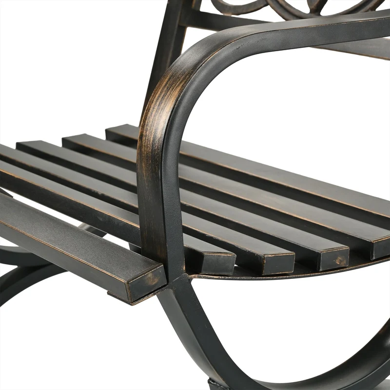 Chaise de jardin vintage large et incurvée confort d'assise 60 x 60 x 90 cm en métal vert 13_0017485