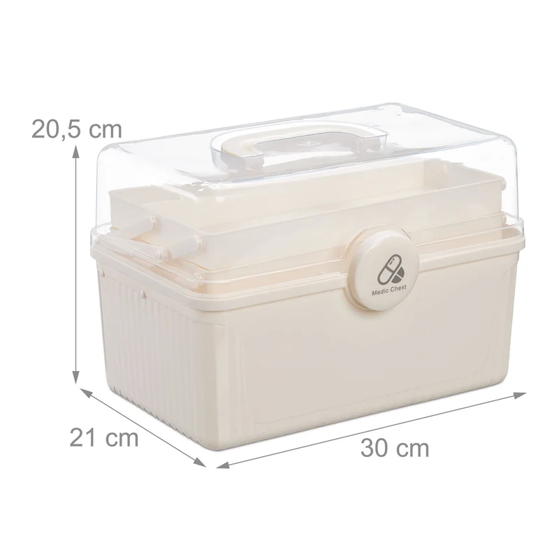 Trousse de premiers secours pliable 30 x 20 x 10 cm pour médicaments pratique et transportable en polyester rouge 13_0017353