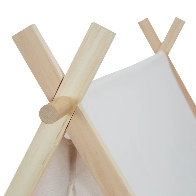 Tente de jeux décorative pour chambre d'enfant 150 x 100 x 100 cm avec fenêtres et accès facile en bois blanc 13_0011587