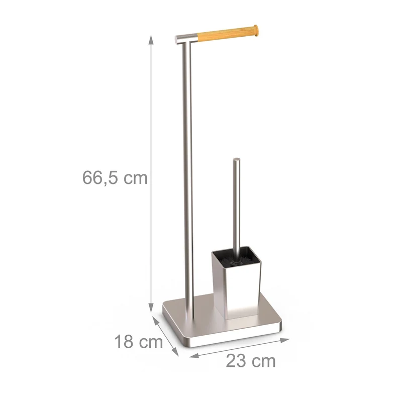 Serviteur WC à poser hygiénique 66,5 x 23 x 18 cm design moderne en acier inoxydable argenté 13_0015463