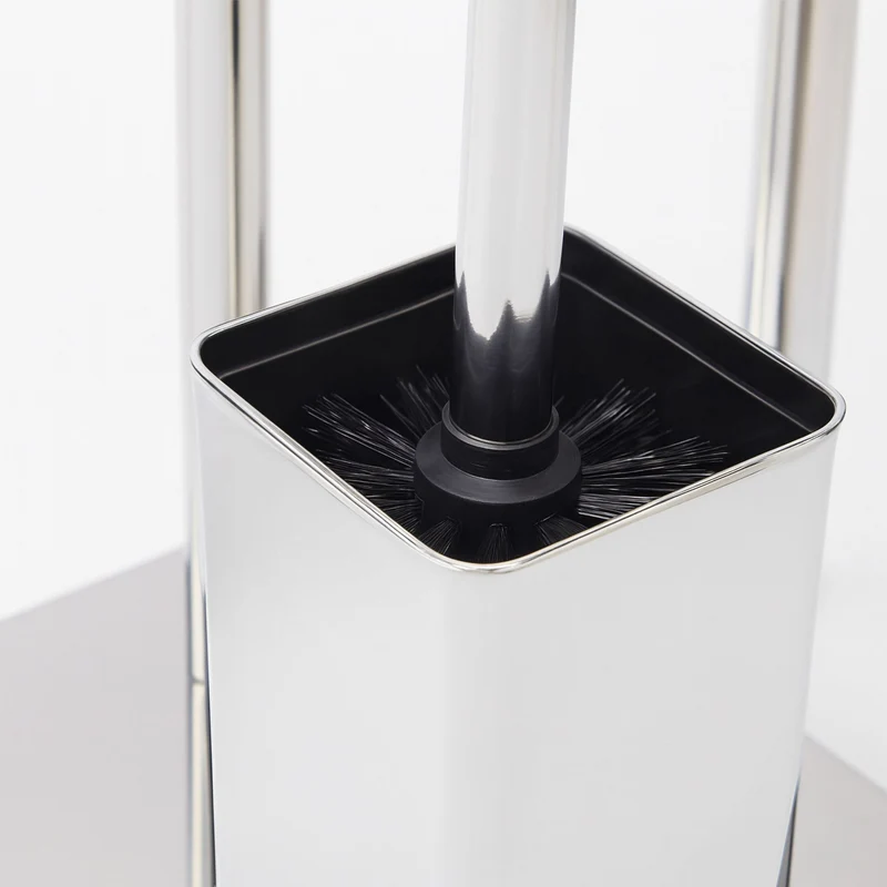 Serviteur WC à poser hygiénique 66,5 x 23 x 18 cm design moderne en acier inoxydable argenté 13_0015463