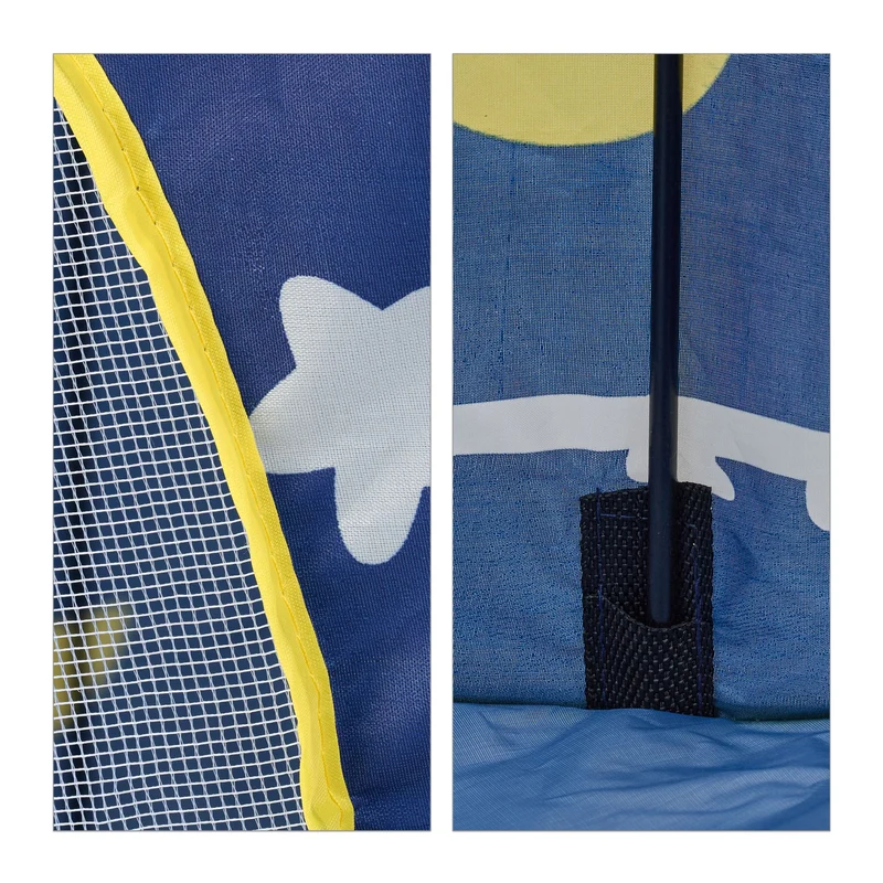 Tente pour enfants décorative espace jeux 120 x 120 x 150 cm design original ambiance cosy en polyester blanc 13_0015547