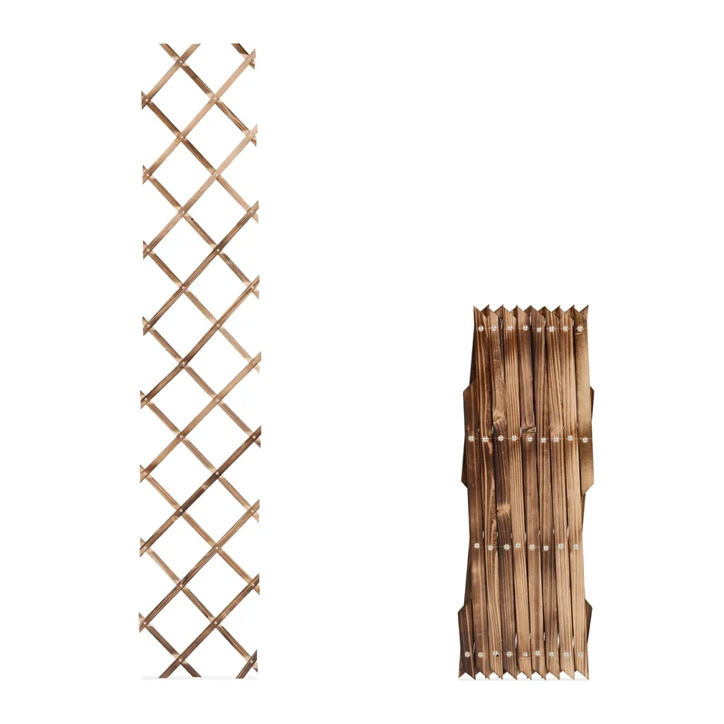 Lot de 3 tuteurs à tomates extensibles jardin 250 x 120 x 10 cm en bois de sapin naturel 13_0015288