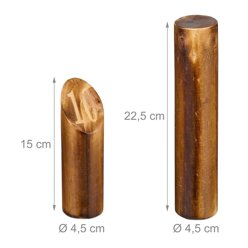 Jeu de lancer extérieur design décoratif jardin famille 60 x 10 x 10 cm en bois de pin flambé 13_0016384