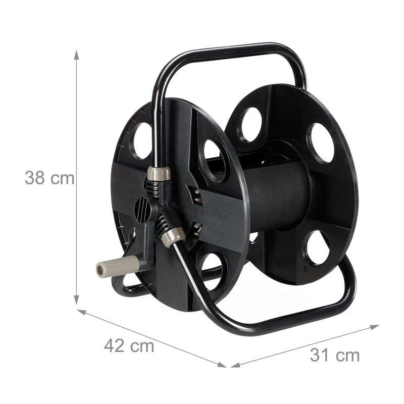Dévidoir de jardin pratique avec manivelle 30 m en plastique vert 13_0013772