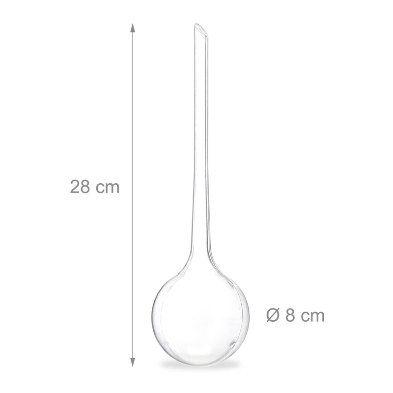Lot de 6 bulles d'arrosage dosé pour plantes jardin 28 x 8 cm usage pratique en PVC transparent 13_0013280