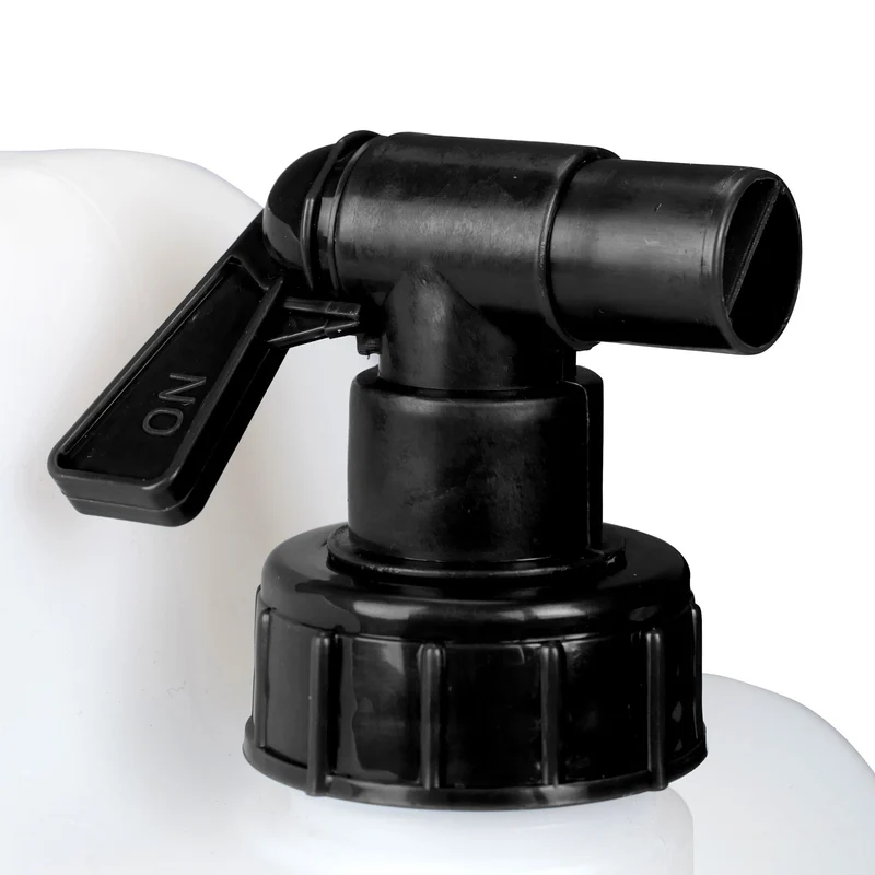 Jerrican d'eau transportable avec robinet rotatif 37 x 19,5 x 36,5 cm pratique camping en plastique blanc 13_0010593