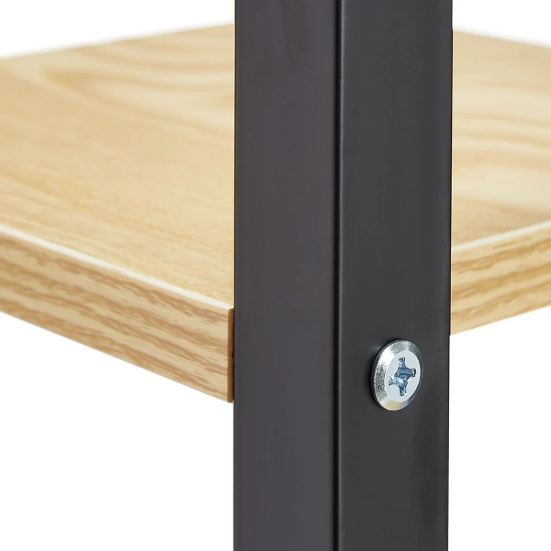 Étagère à plantes en métal intérieur 117 x 43 x 22 cm 5 niveaux avec surfaces spacieuses style bois en acier noir 13_0011043