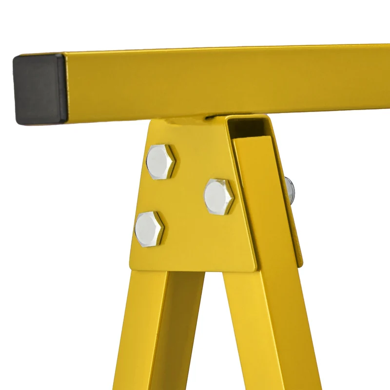 Lot de 2 tréteaux robustes polyvalents bricolage 100 x 60 x 75 cm en acier jaune 13_0013915