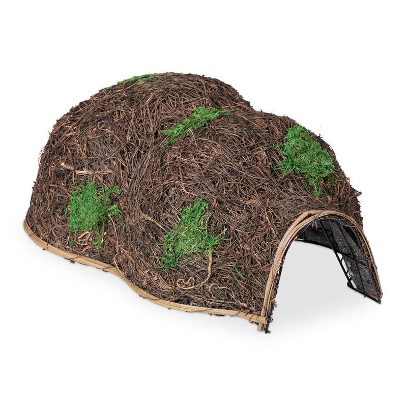 Niche pour hérisson abri d'hiver jardin 60 x 40 x 30 cm isolation optimale en paille beige 13_0011875