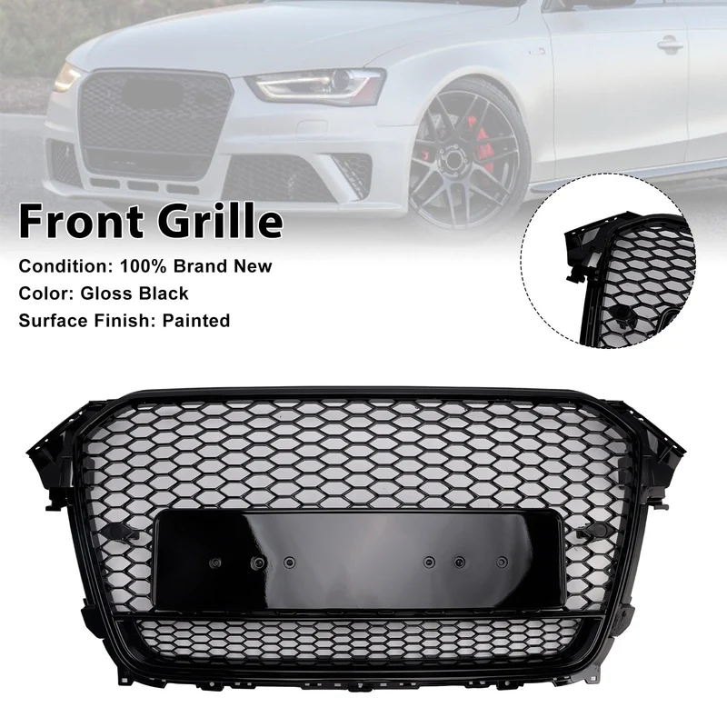 Grille Pare-Chocs Style RS4 Audi A4 S4 B8.5 Quattro Noir 2013-2016