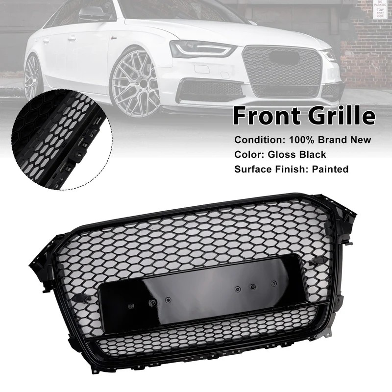 Grille Pare-Chocs Style RS4 Audi A4 S4 B8.5 Quattro Noir 2013-2016