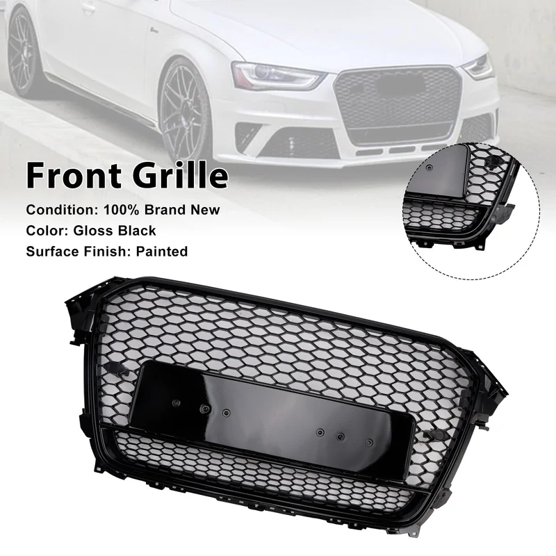 Grille Pare-Chocs Style RS4 Audi A4 S4 B8.5 Quattro Noir 2013-2016