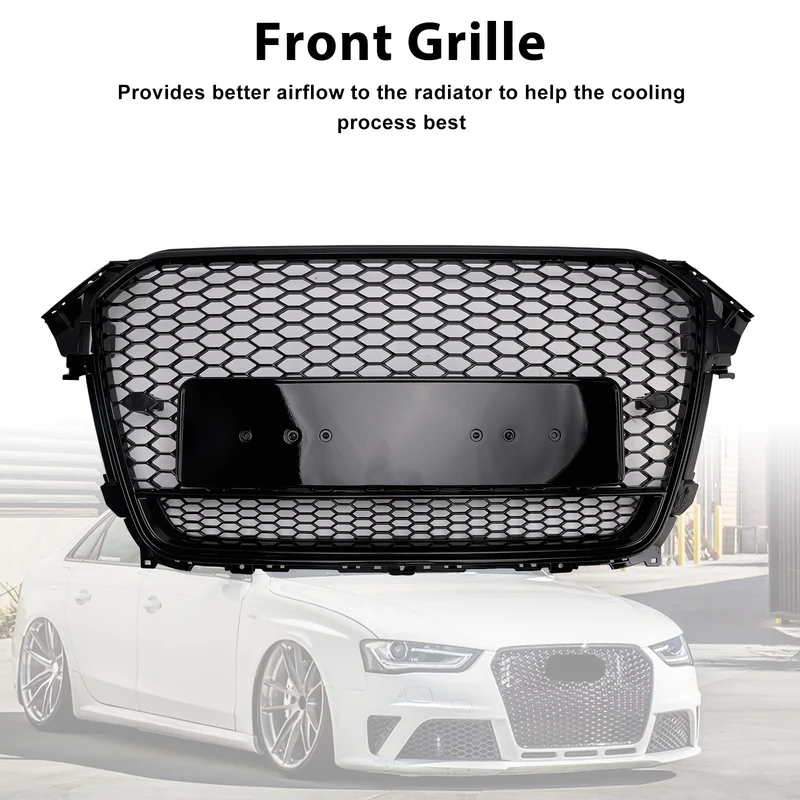 Grille Pare-Chocs Style RS4 Audi A4 S4 B8.5 Quattro Noir 2013-2016