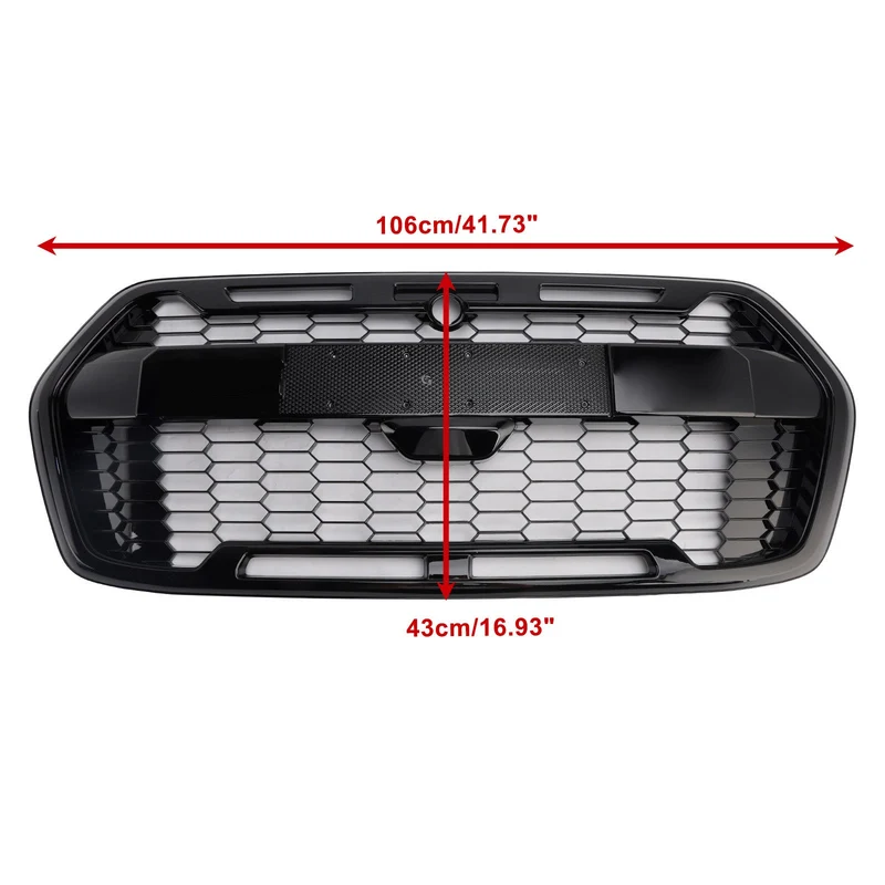 Calandre Style Raptor Noir Brillant Ford Transit MK8 2019-2025