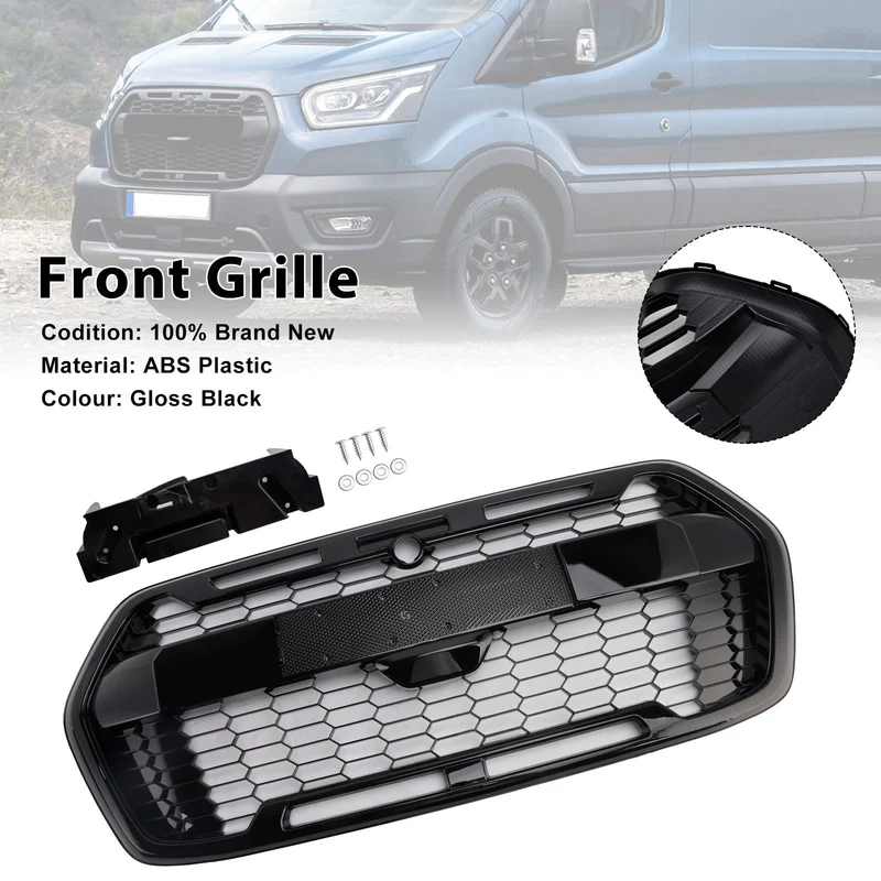 Calandre Style Raptor Noir Brillant Ford Transit MK8 2019-2025