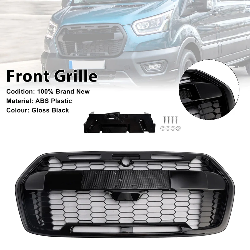 Calandre Style Raptor Noir Brillant Ford Transit MK8 2019-2025