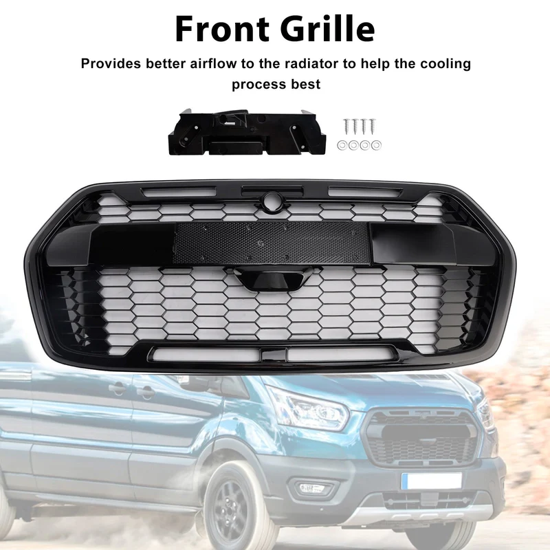 Calandre Style Raptor Noir Brillant Ford Transit MK8 2019-2025