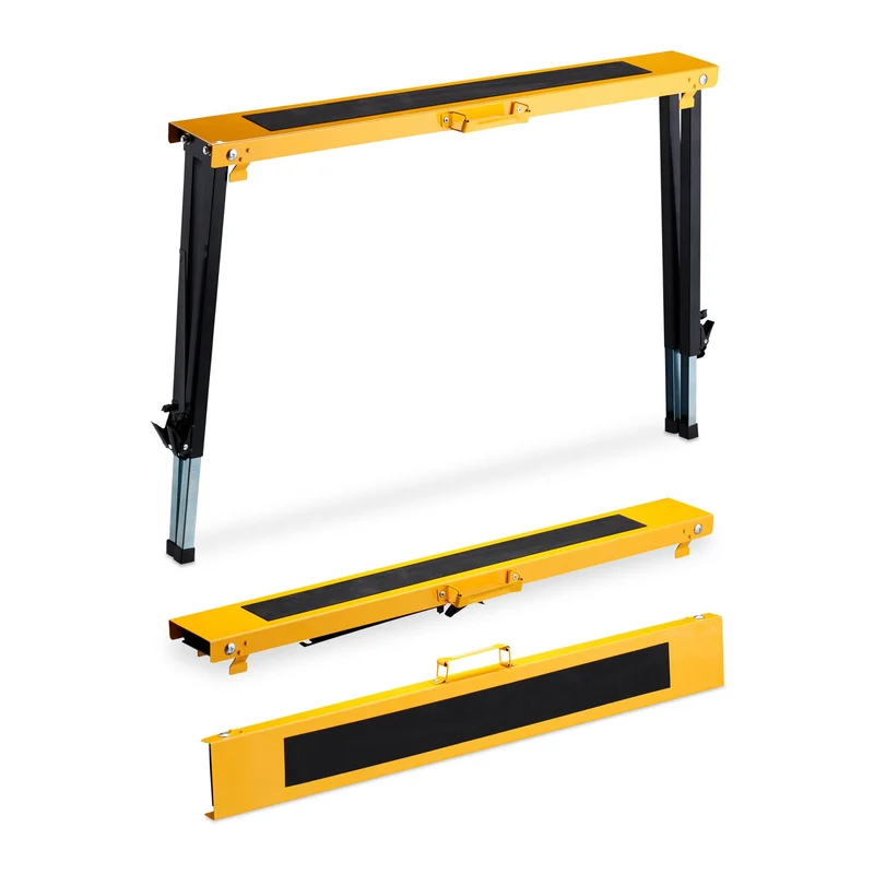Lot de 2 tréteaux réglables pour bricolage hauteur max 12 positions surface antidérapante en acier orange 13_0013450