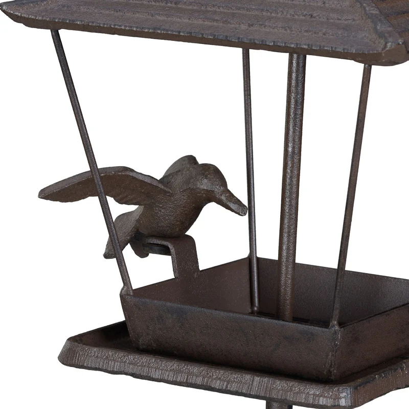 Mangeoire à oiseaux déco jardin 50 x 20 x 20 cm pratique design antique en fonte de fer 13_0013306