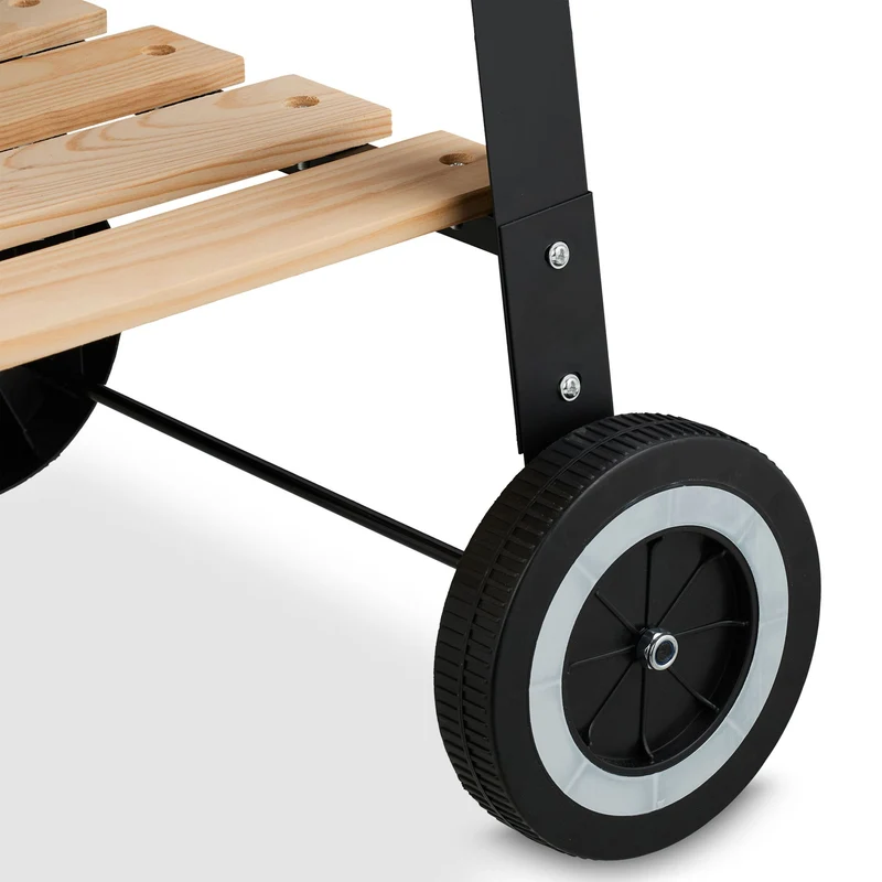 Barbecue mobile avec étagères pour jardin grande surface de cuisson réglable 115 x 60 x 100 cm en métal noir 13_0016759