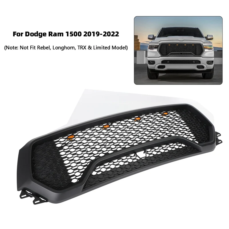 Grille Capot TRX Dodge Ram 1500 2019-2022 Nid d'Abeille