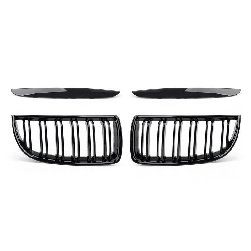 Calandre Double Lame BMW E90 2004-2007 Noir Brillant