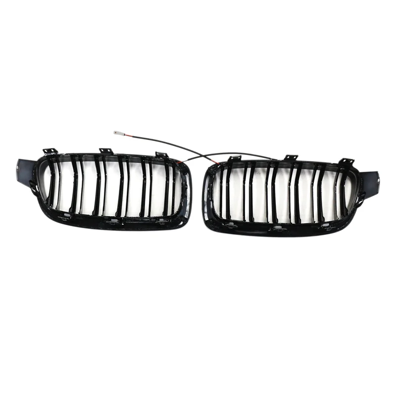 Calandre Double Lamelles BMW Série 3 F30 F31 F35 Noir Brillant