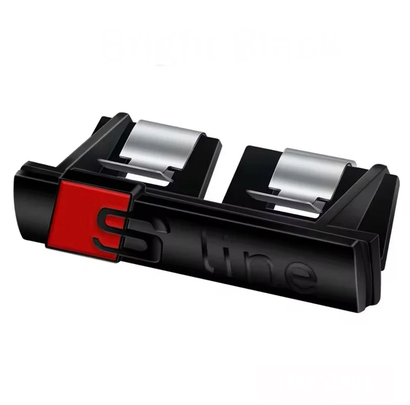 Logo de calandre Audi S-Line Noir Brillant Mat Argent