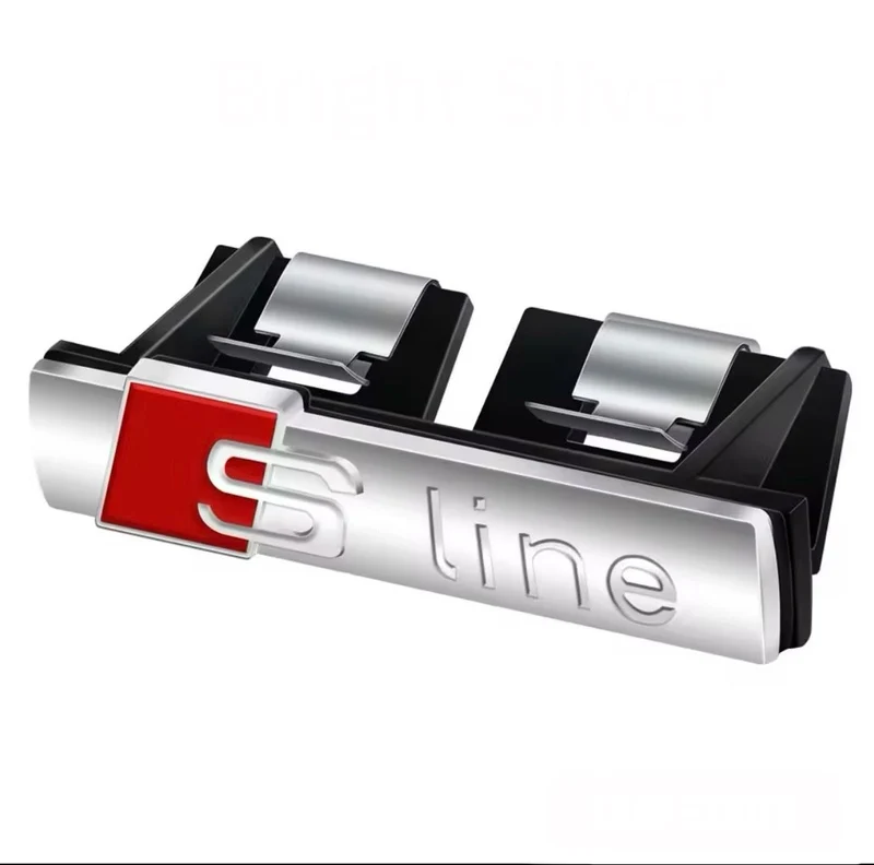 Logo de calandre Audi S-Line Noir Brillant Mat Argent