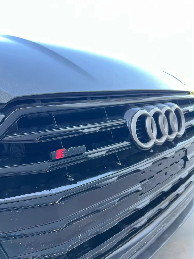 Logo de calandre Audi S-Line Noir Brillant Mat Argent