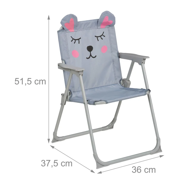 Chaise pliante enfant légère pour jardin camping 51,5 x 36 x 37,5 cm en polyester rose 13_0016983