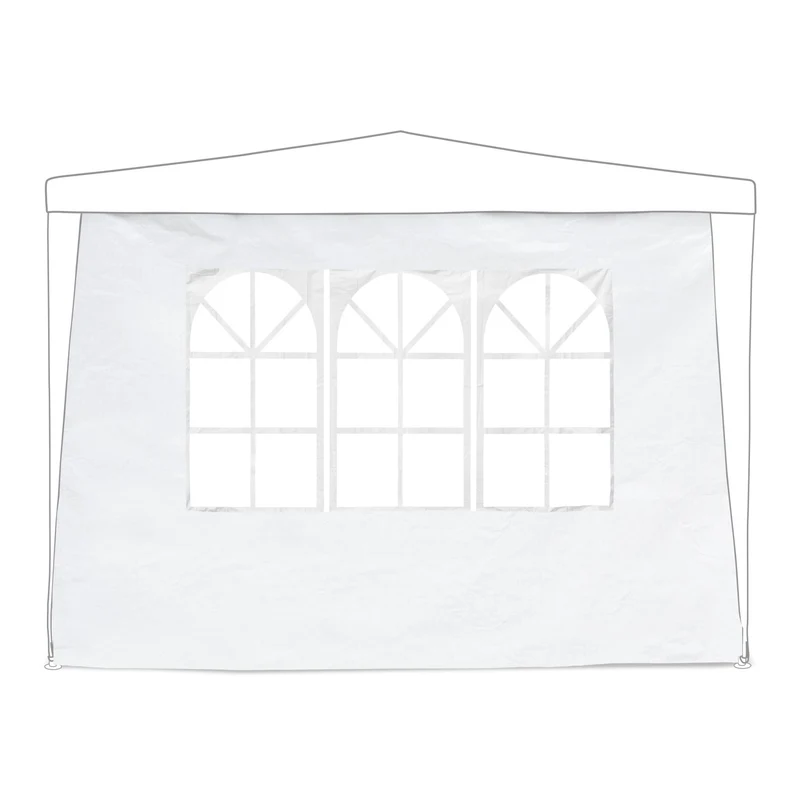 Lot de 6 parois latérales blanches pour tonnelle 3 x 6 m protection intempéries finition imperméable en PE blanc 13_0013249