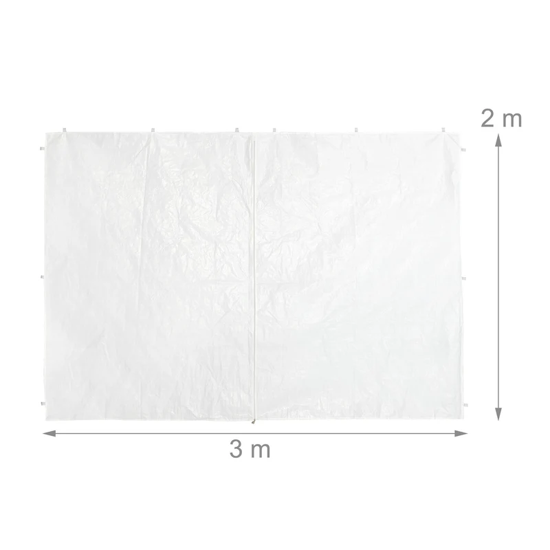 Lot de 6 parois latérales blanches pour tonnelle 3 x 6 m protection intempéries finition imperméable en PE blanc 13_0013249