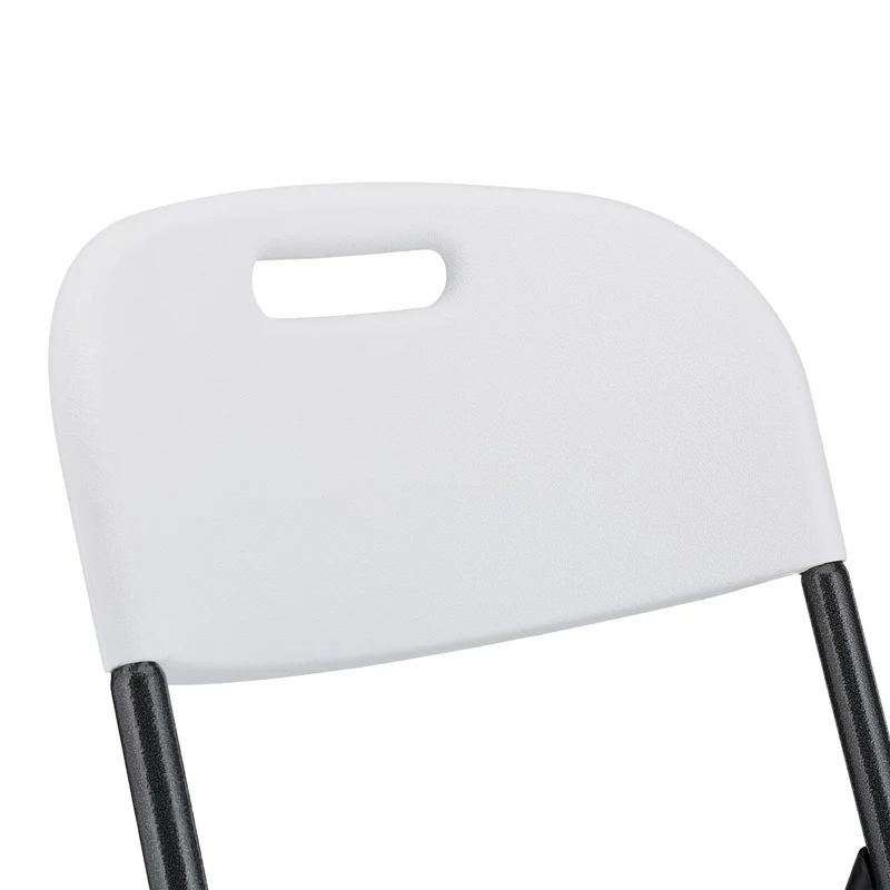 Lot de 2 chaises de jardin pliantes pratiques 87 x 45 x 52,5 cm en acier blanc 13_0015642