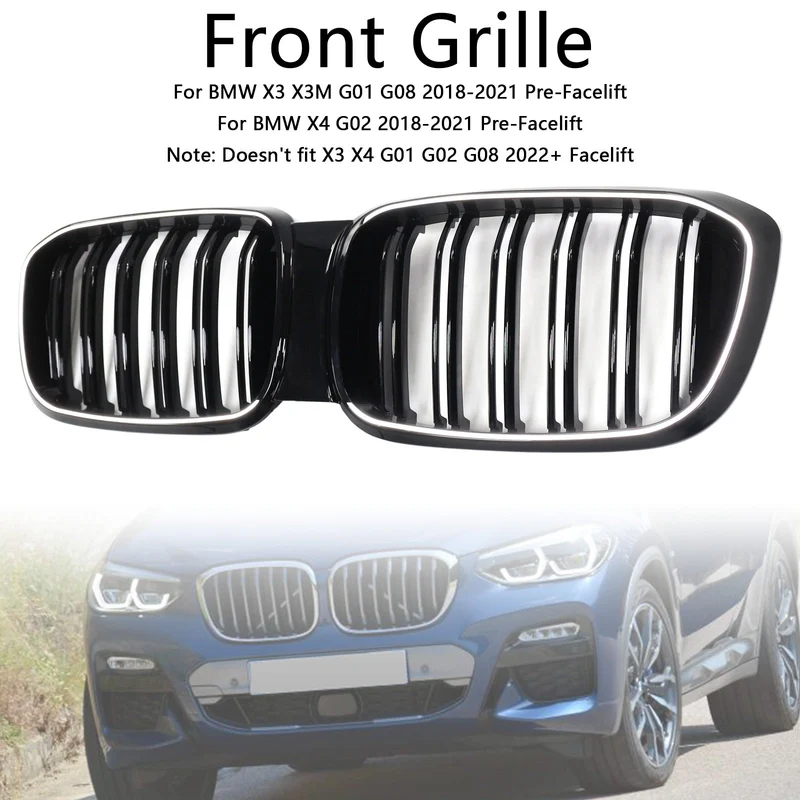 Calandre Maille BMW X3 X4 G01 G02 Noir 2018-2021 v4