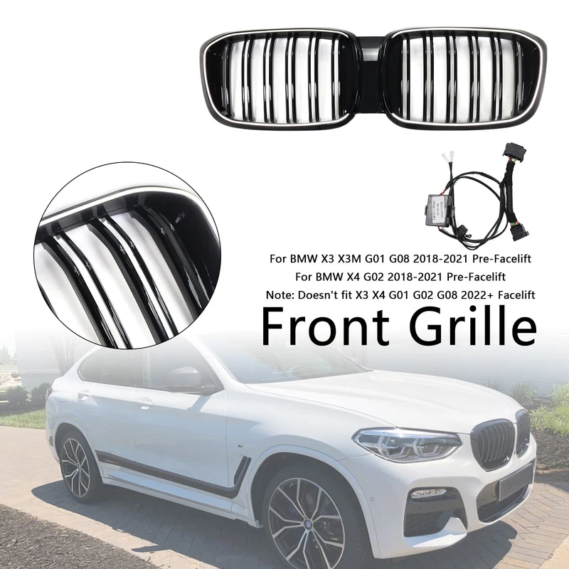 Calandre Maille BMW X3 X4 G01 G02 Noir 2018-2021 v4