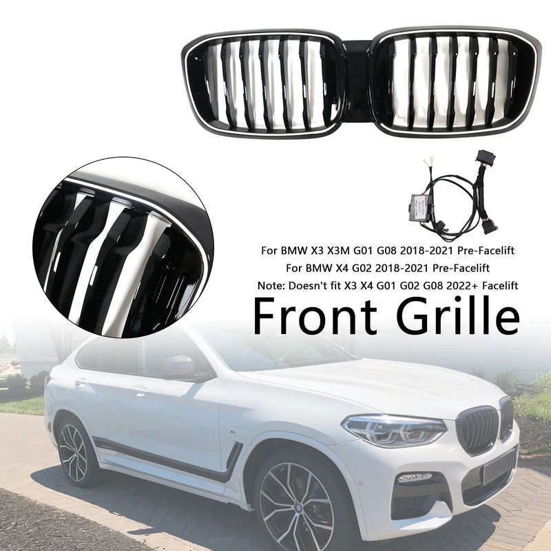 Calandre Maille BMW X4 G02 X3 G01 Noir 2018-2021 v3