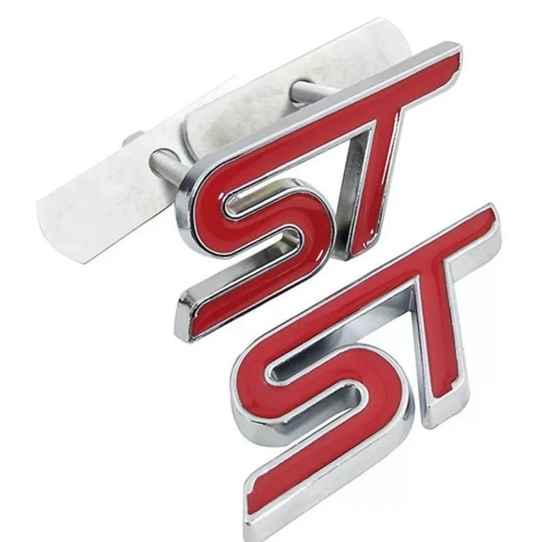 Logo de Calandre Ford ST Rouge Chrome 7,2cm