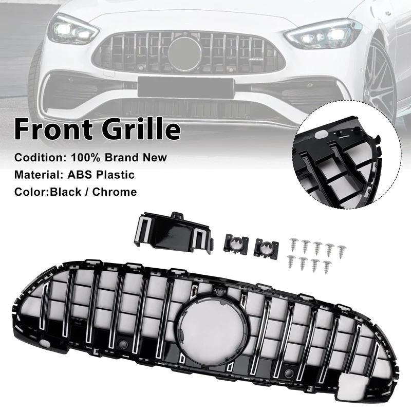 Grille Pare-Chocs Avant GT-R Mercedes W206 2022-2023 Noir Chrome