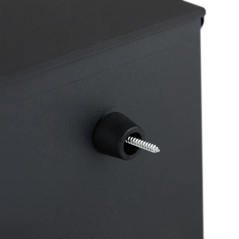 Boîte aux lettres murale moderne avec porte-journaux design géométrique 38 x 35 x 10 cm en acier noir 13_0011295