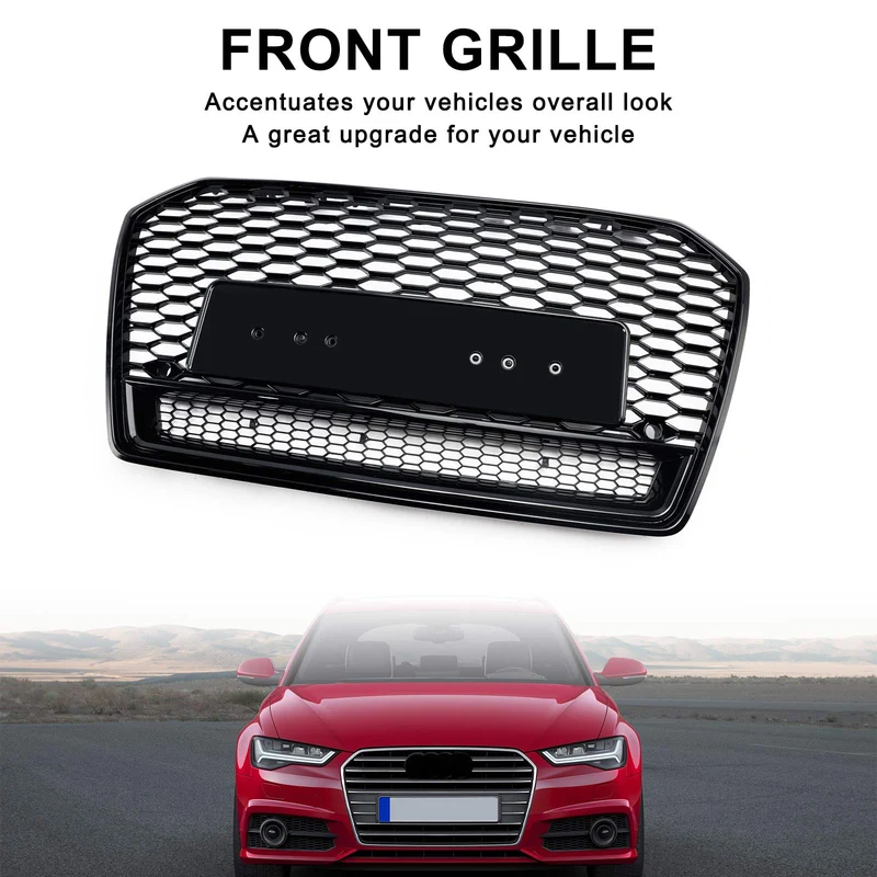 Calandre Style RS6 Nid Abeille Noir Audi A6 C7PA 2016-2018