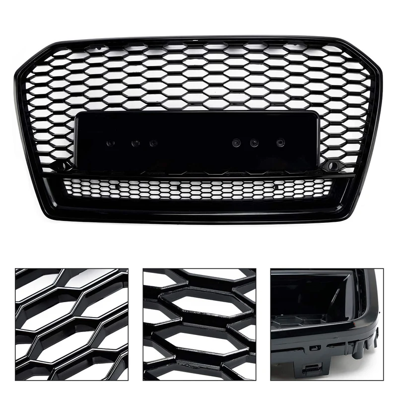Calandre Style RS6 Nid Abeille Noir Audi A6 C7PA 2016-2018