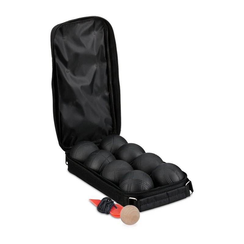 Lot de 8 boules de pétanque en acier pour jeux extérieurs précision de tir rangement pratique en gris 13_0015896