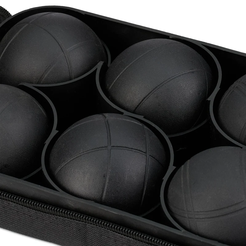 Lot de 8 boules de pétanque en acier pour jeux extérieurs précision de tir rangement pratique en gris 13_0015896
