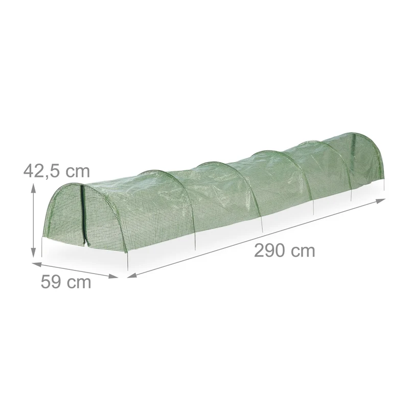 Tunnel de croissance pour jardin protection plantes 290 x 120 x 120 cm montage rapide en PVC vert 13_0010723